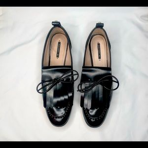 ZARA black pearl loafers
